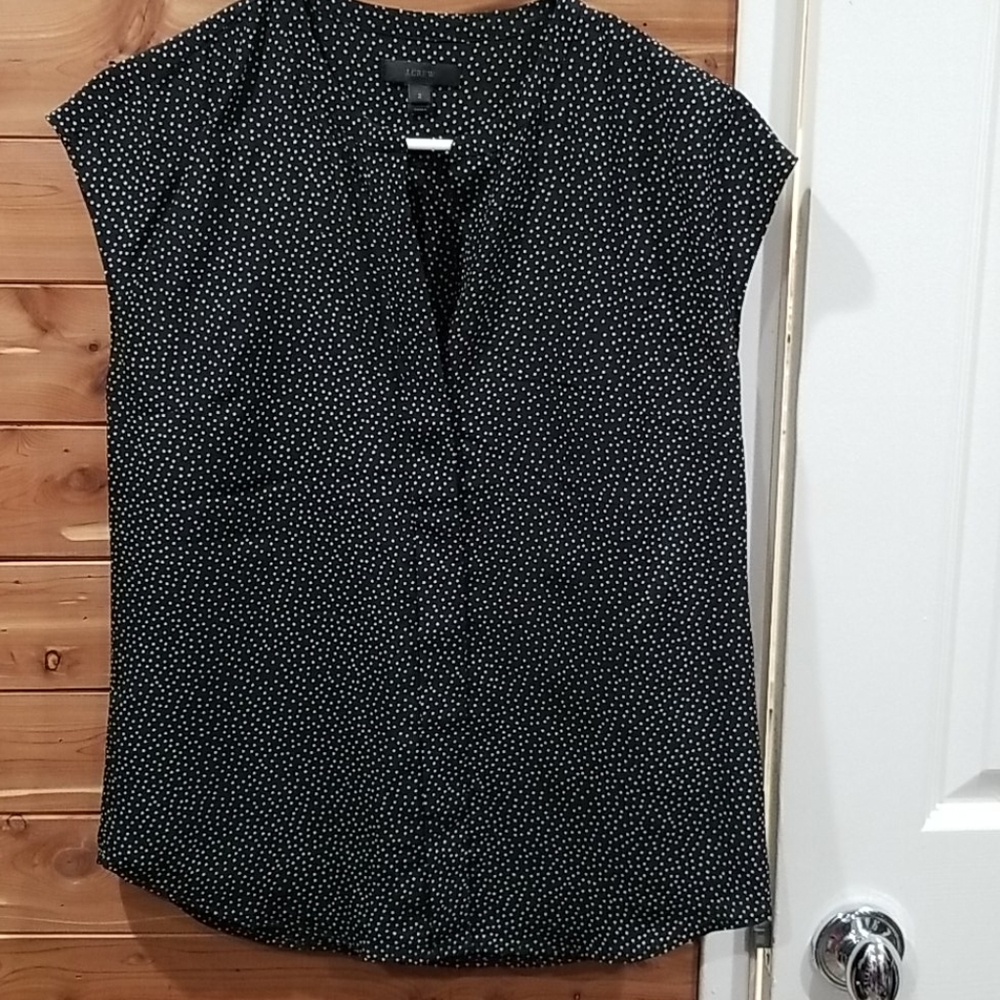 J crew polka dot blouse size 2